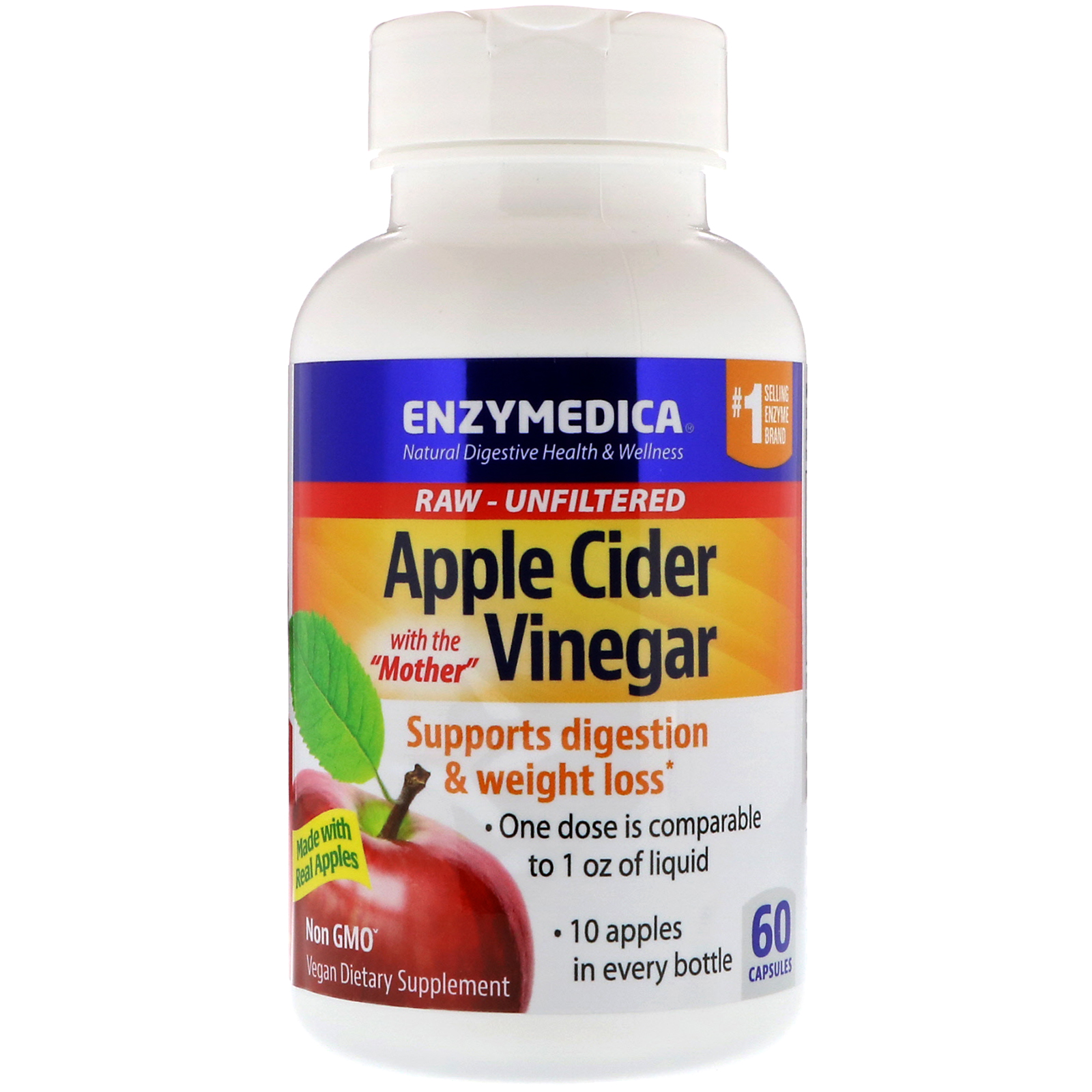 Comprar Enzymedica, Vinagre de Cidra de maçã, 60 cápsulas - Imagem 3