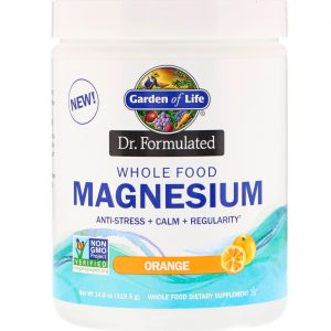 Comprar Garden of Life, Dr. Formulated, Magnésio de Alimento Integral em Pó, Laranja, 419,5 g