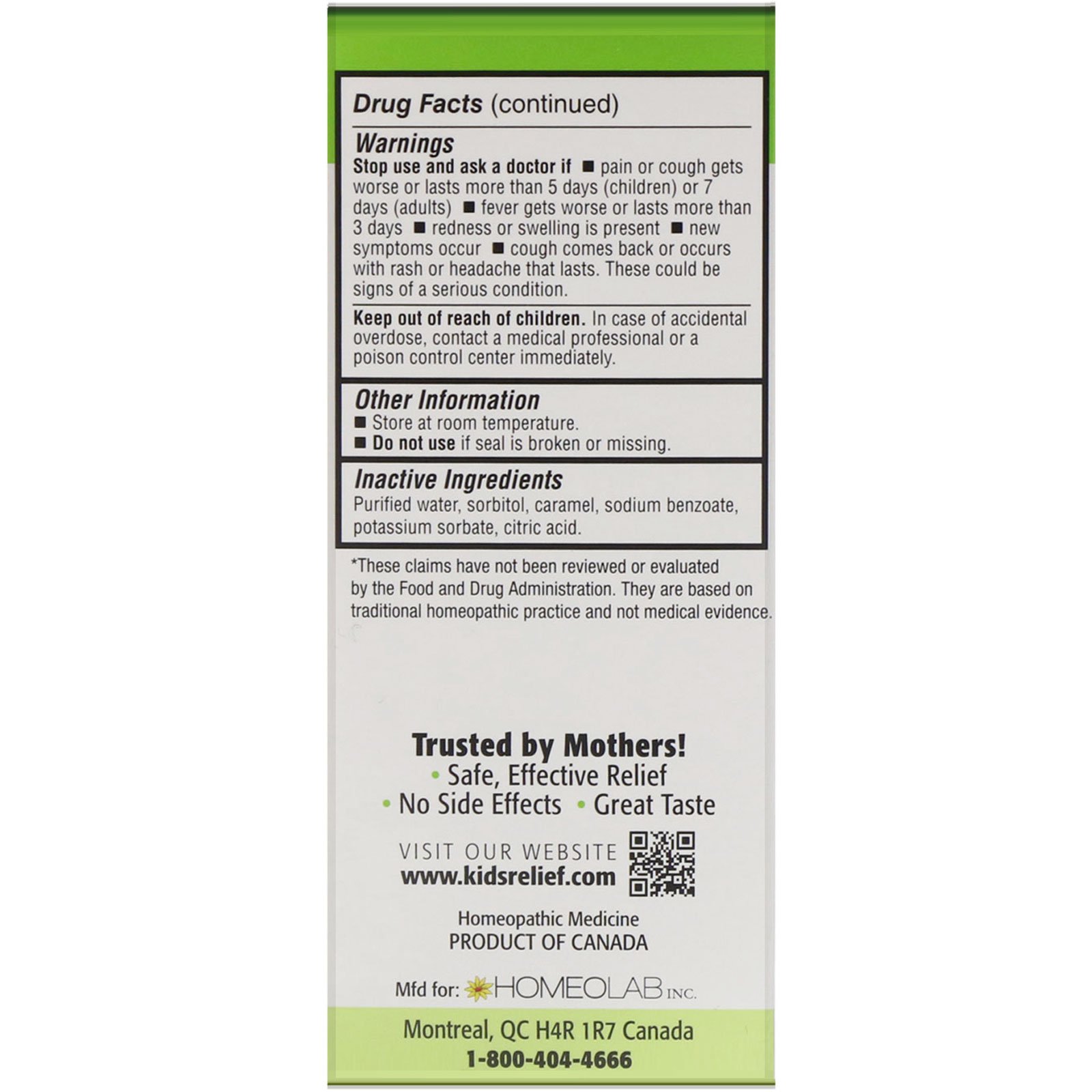 Comprar Homeolab USA, Kids Relief, Cough & Cold Syrup, For Kids 0-12 Yrs, 3.4 fl oz (100 ml) - Imagem 3