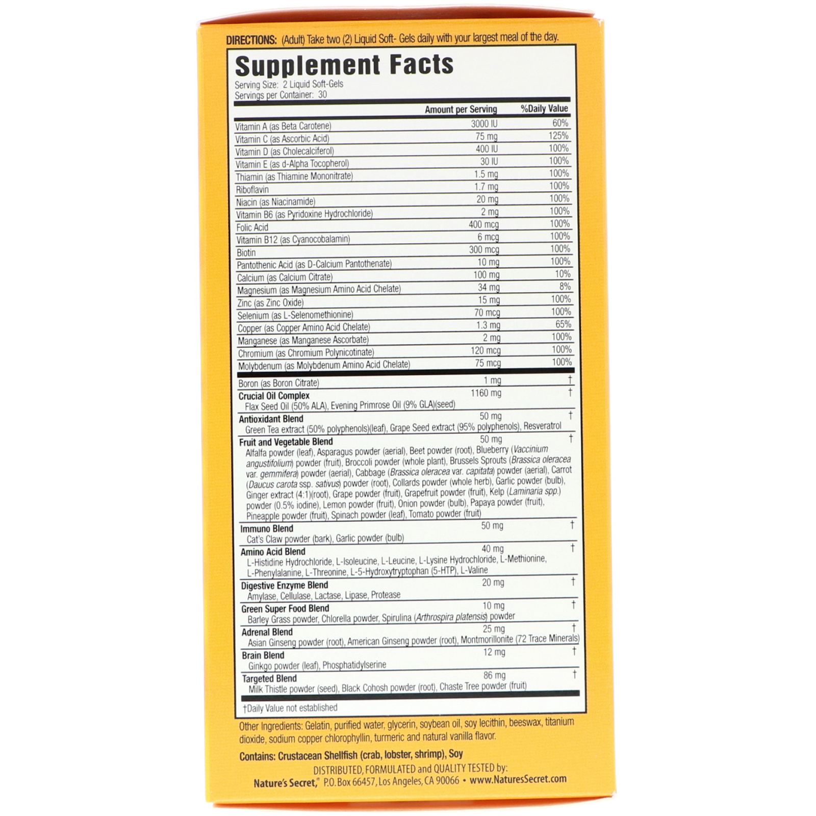 Comprar Nature's Secret, Multivitamínico de 73 Nutrientes em Softgel para Mulheres com Óleos Ômega-3, 60 Cápsulas Softgel Líquidas - Imagem 2