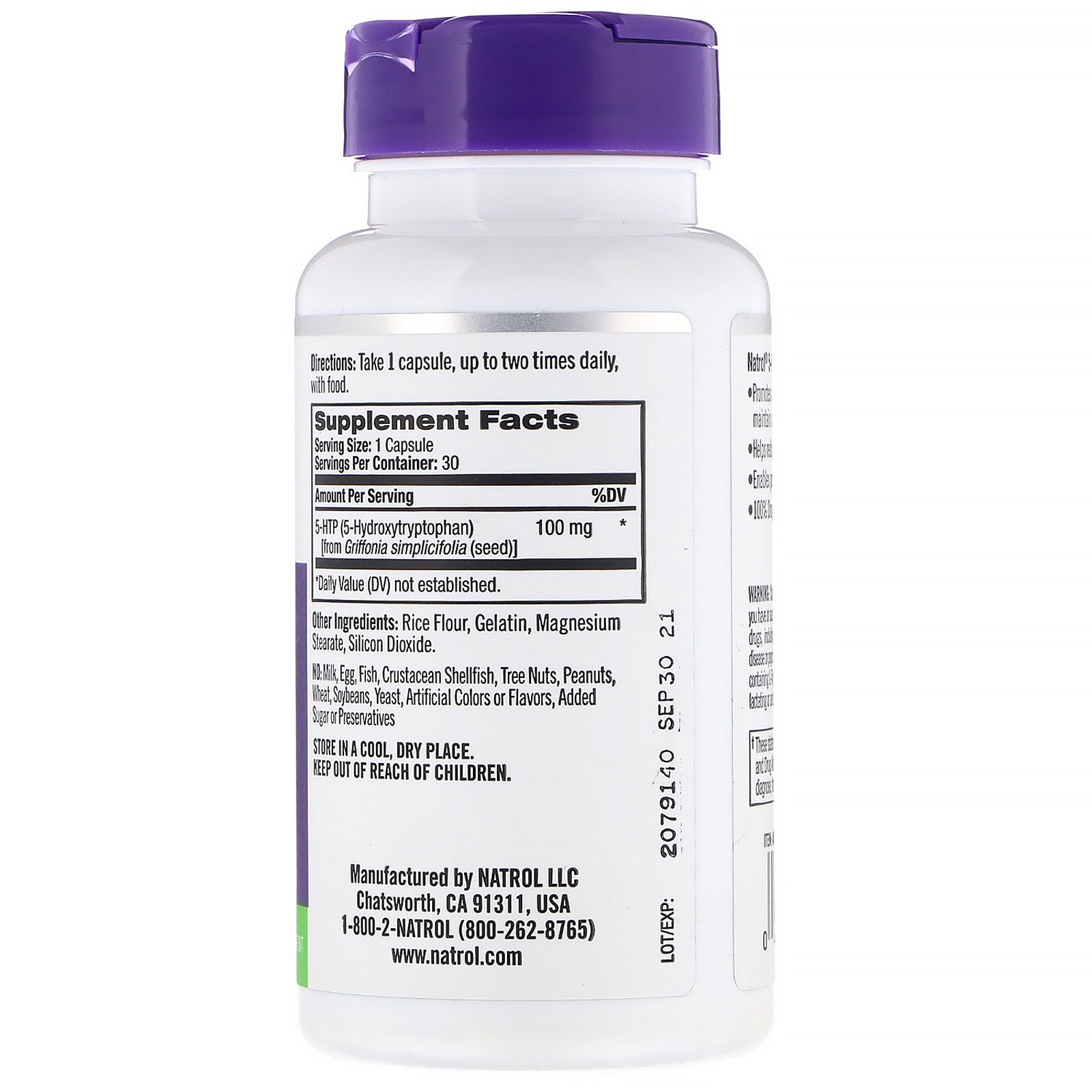 Comprar Natrol, 5-HTP, Extra Strength, 100 mg, 30 Capsules - Imagem 2