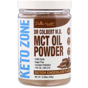 Comprar Divine Health, Dr Colbert's Keto Zone, MCT Oil Powder, Dutch Chocolate , 12.28 oz (348 g)
