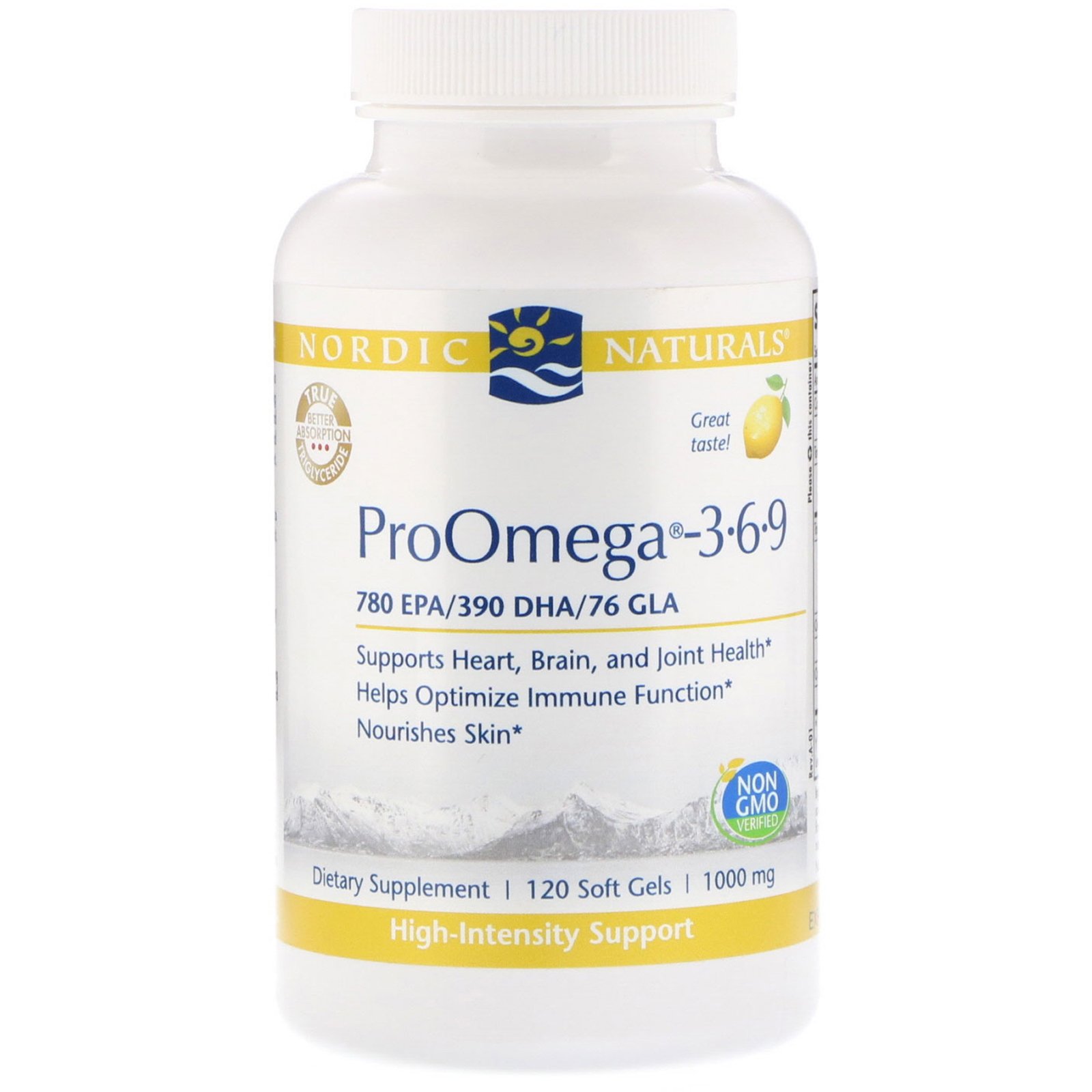 Comprar Nordic Naturals, ProOmega - 3-6-9, Lemon , 1,000 mg, 120 Soft Gels