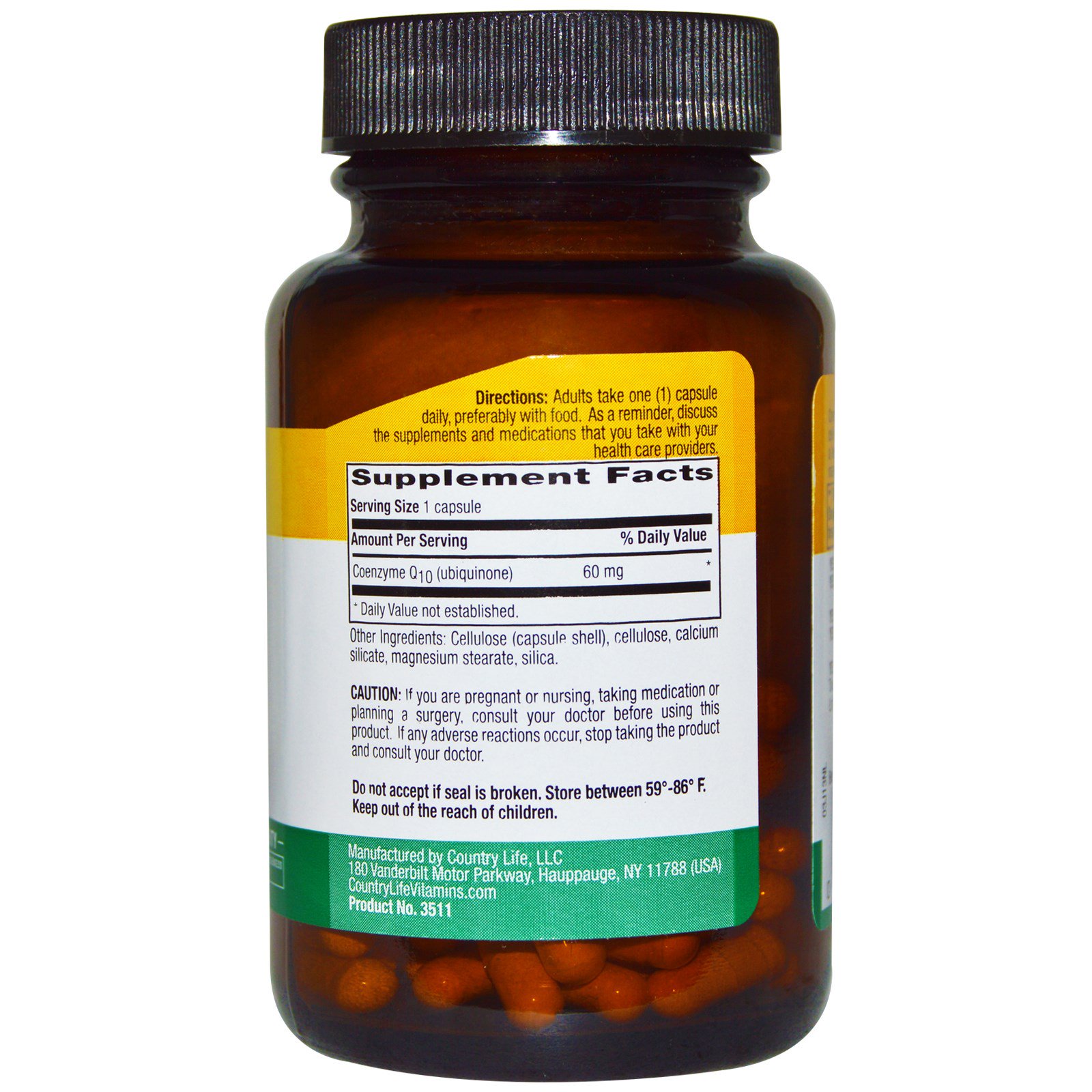Comprar Country Life, CoQ10, 60 mg, 60 cápsulas vegetarianas - Imagem 2