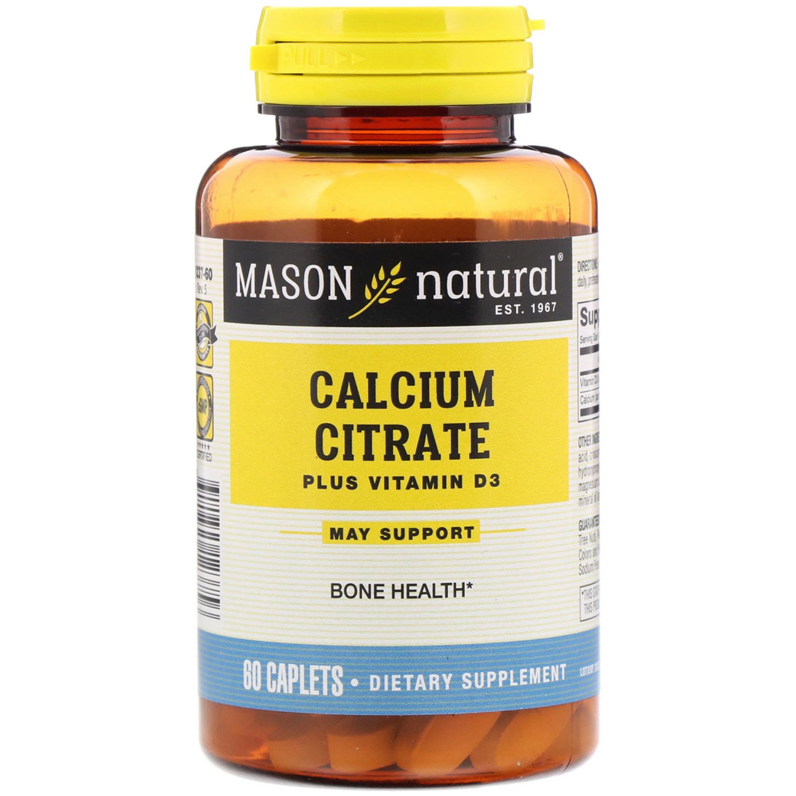 Comprar Mason Natural, Citrato de Cálcio com Vitamina D3, 60 Cápsulas