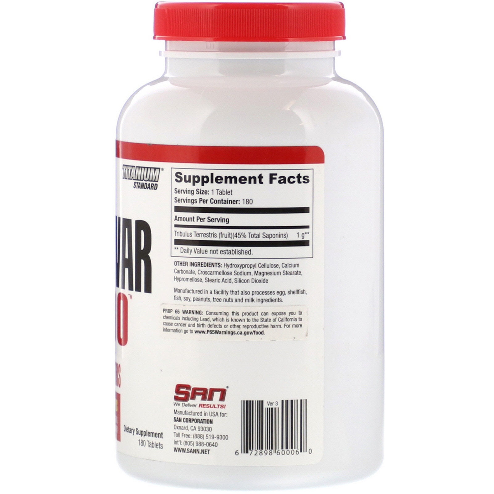 Comprar SAN Nutrition, Tribuvar 1000, 180 Comprimidos - Imagem 2