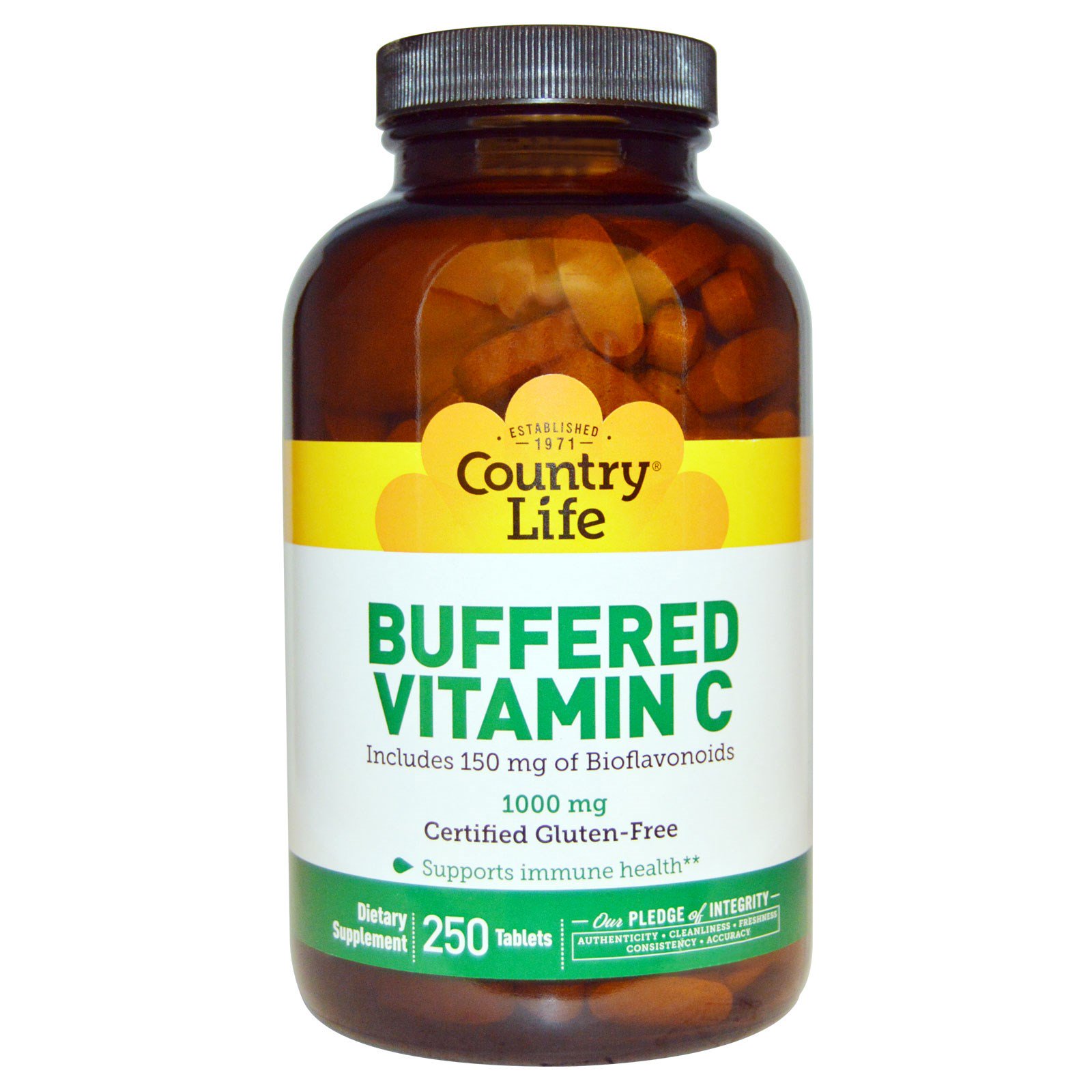 Comprar Country Life, Vitamina C Tamponada, 1.000 mg, 250 Comprimidos