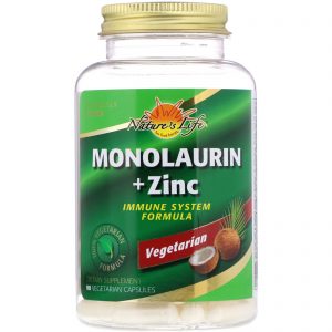 Comprar Nature's Life, Monolaurina + Zinco, 90 Cápsulas Vegetais