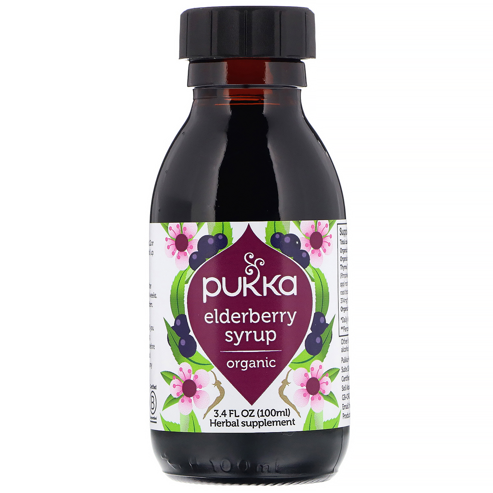 Comprar Pukka Herbs, Organic Elderberry Syrup, 3.4 fl oz (100 ml) - Imagem 3