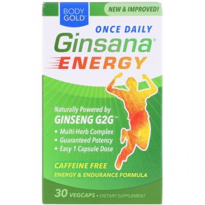 Comprar BodyGold, Ginsana Energy, Sem Cafeína, 30 Cápsulas Vegetais