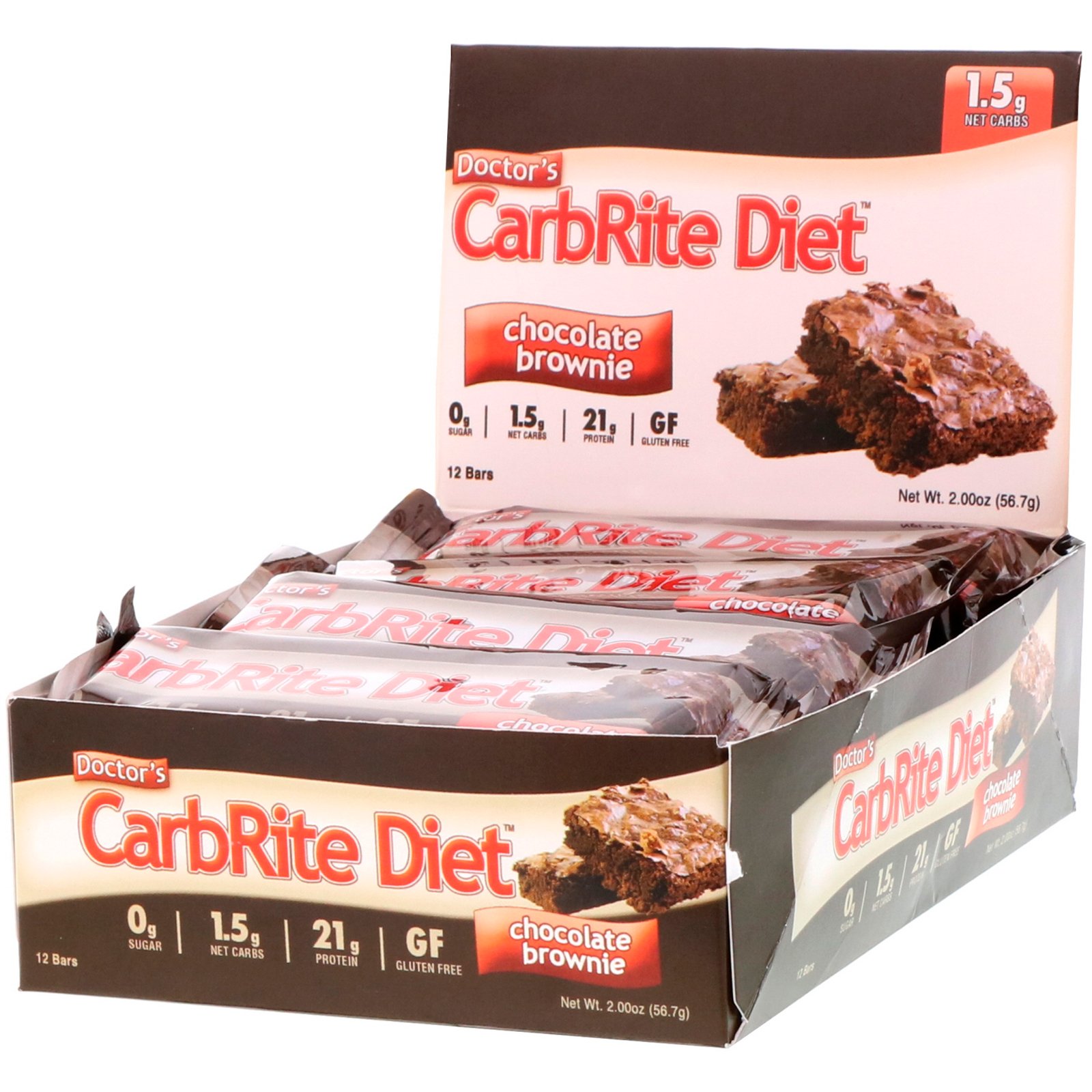 Comprar Universal Nutrition, Doctor's CarbRite Diet Bars, Chocolate Brownie, 12 Bars, 2.00 oz (56.7 g) Each