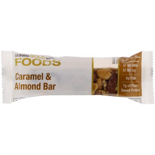 Comprar California Gold Nutrition, Foods, Caramel & Almond Bars, 12 Bars, 1.4 oz (40 g) Each - Imagem 4