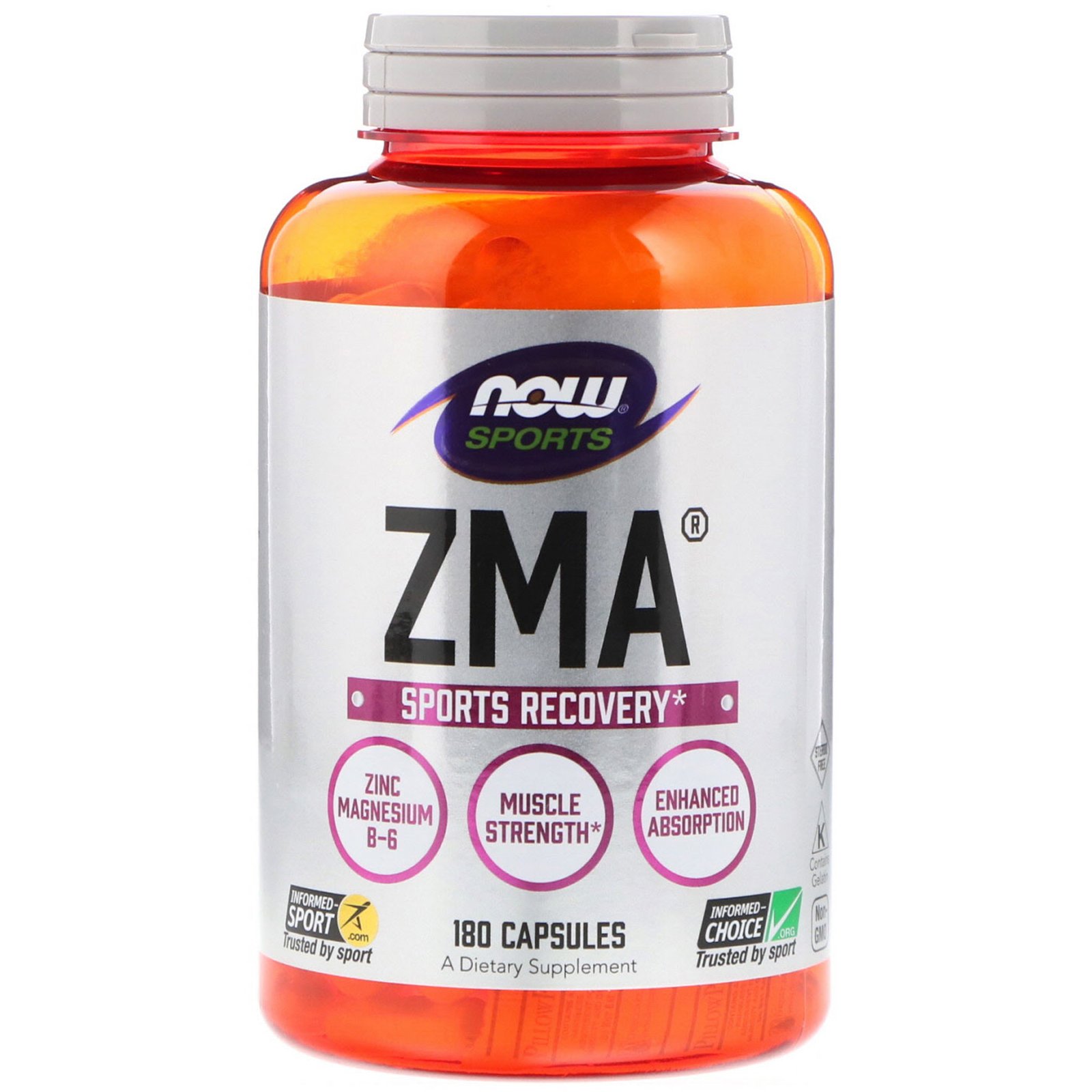 Comprar Now Foods, Esportes, ZMA, Recuperação Esportiva, 180 Cápsulas