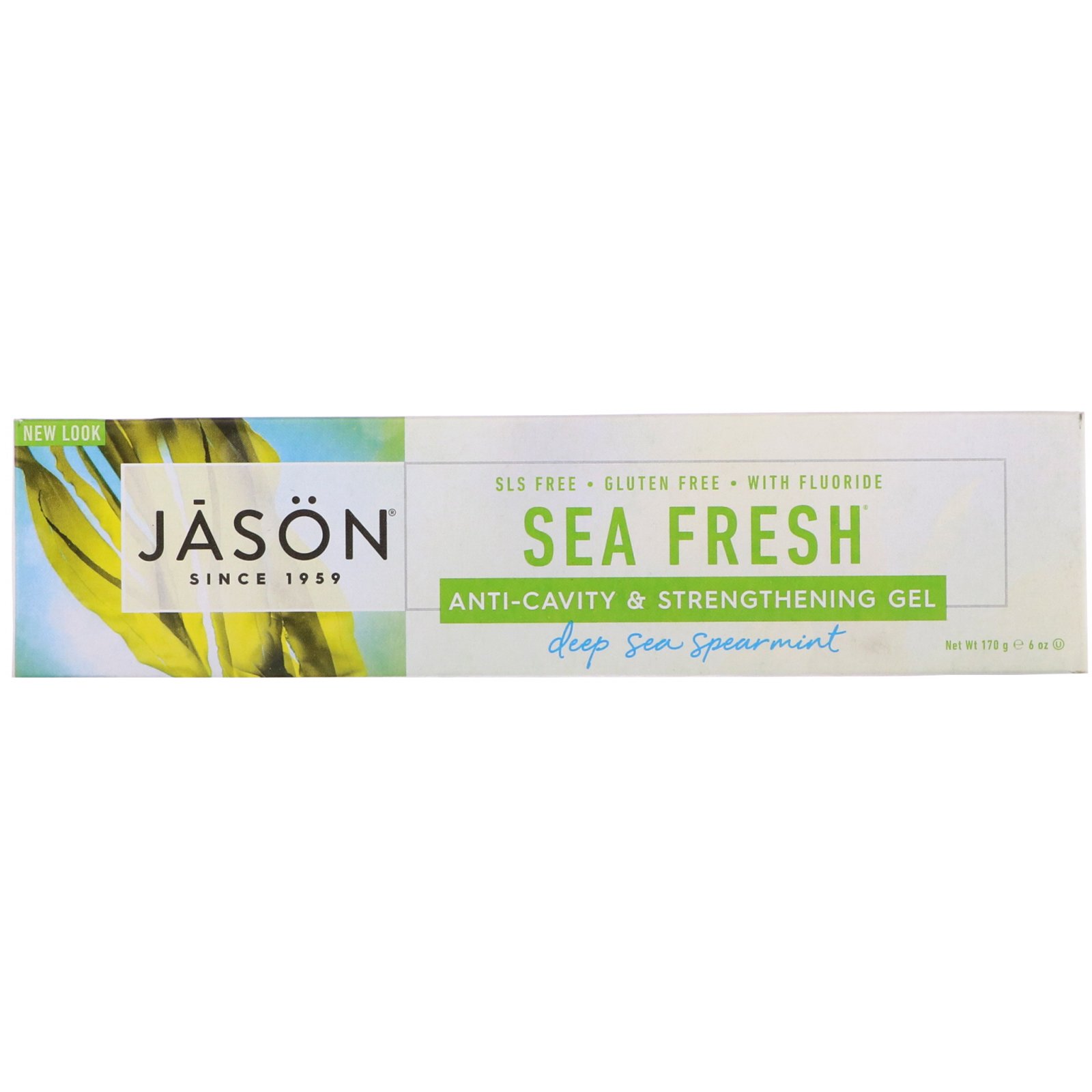 Comprar Jason Natural, Sea Fresh, Gel Anticárie e Fortalecedor, Hortelã do Mar Profundo, 170 g (6 oz)