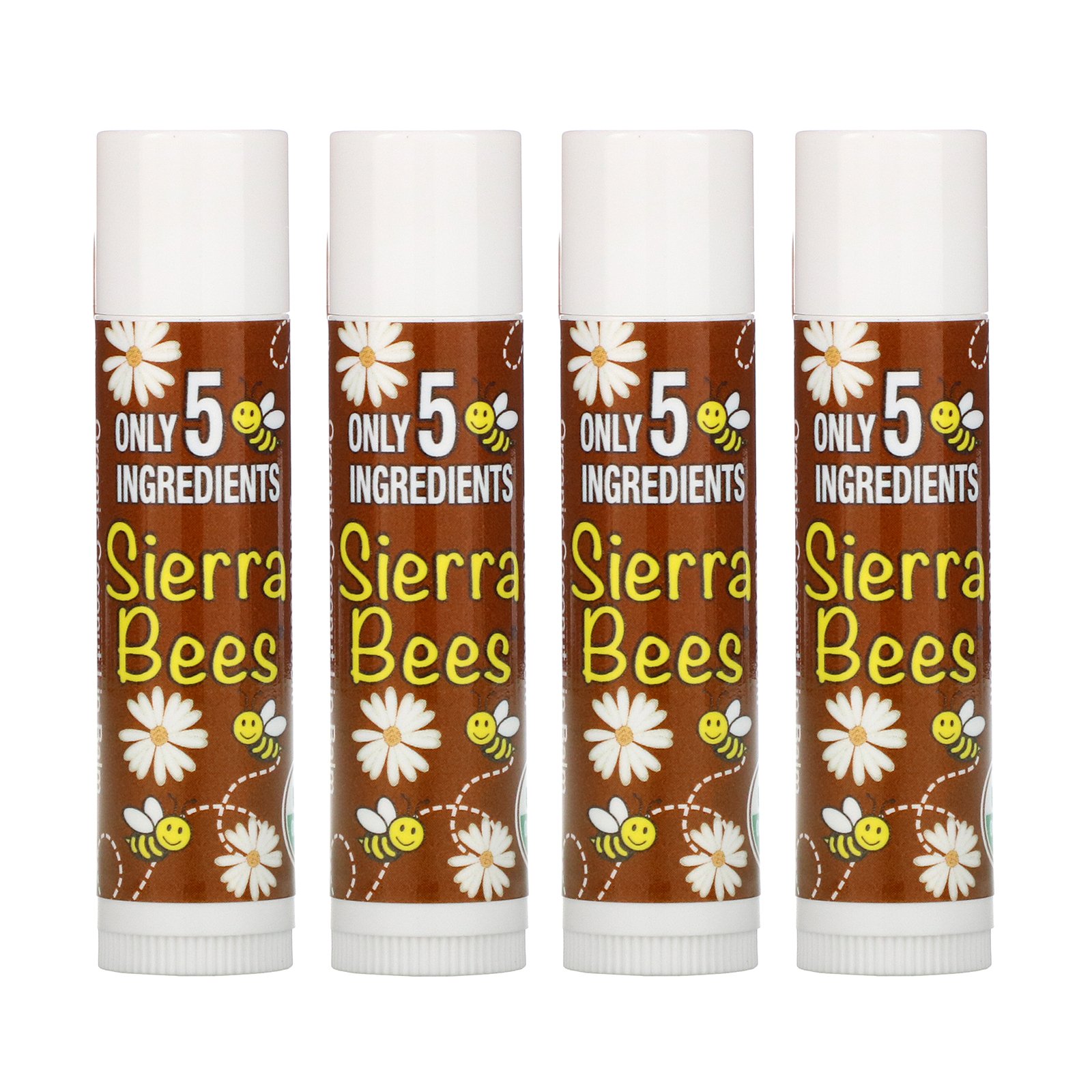 Comprar Sierra Bees, Bálsamos Orgânicos para os Lábios, Coco, Embalagem com 4, 0,15 oz (4,25 g) Cada