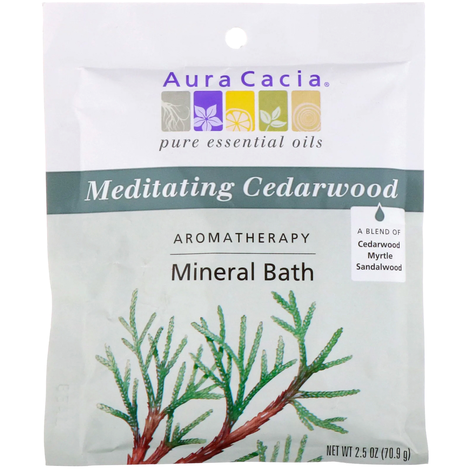 Comprar Aura Cacia, Banho Mineral Aromaterapêutico, Cedro Meditativo, 2,5 oz (70,9 g)