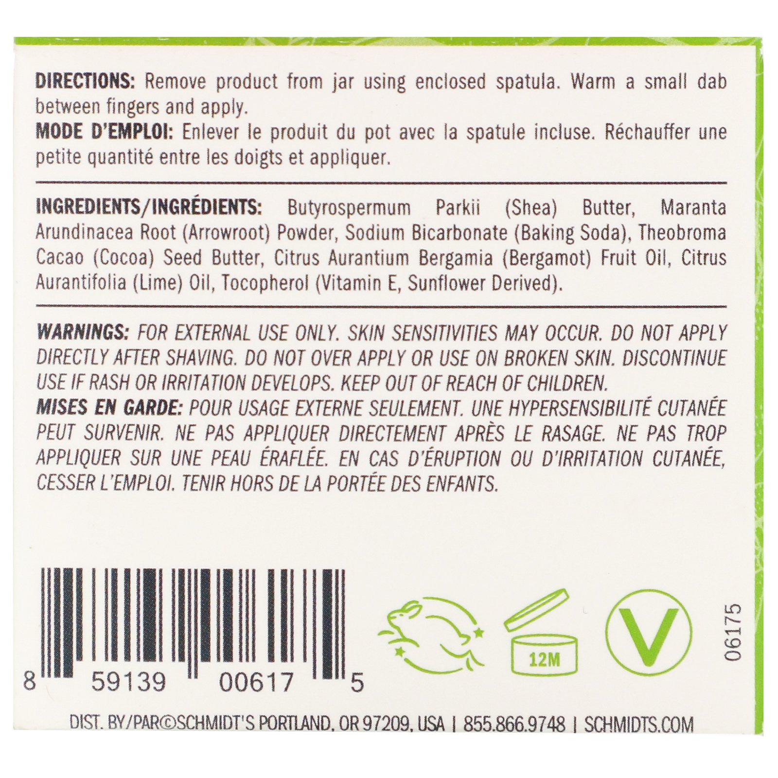 Comprar Schmidt's Naturals, Frasco de Desodorante Natural, Bergamota + Lima, 56,7 g (2 oz) - Imagem 2