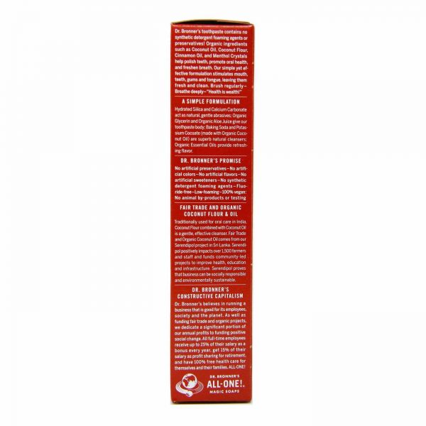 Comprar Dr. Bronner's, All-One Creme Dental, Canela - 140 g - Imagem 4