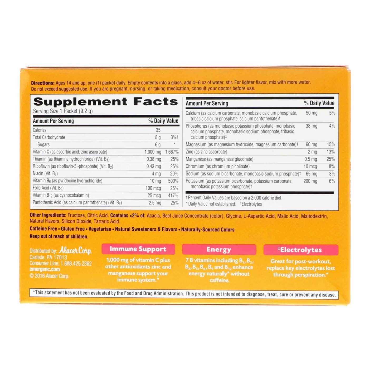 Comprar Alacer, Emergen-C Tropical - 30 Pacotes - Imagem 3