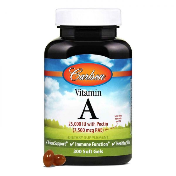 Comprar Carlson Labs, Vitamina A 25,000 IU com Pectina - 300 Cápsulas em Gel - Imagem 5