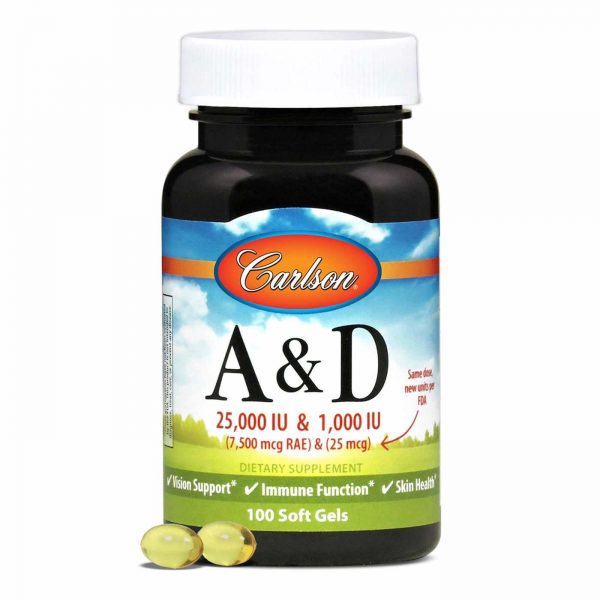 Comprar Carlson Labs, Vitaminas A & D - 25,000 IU & 1,000 IU - 100 Cápsulas em Gel - Imagem 5