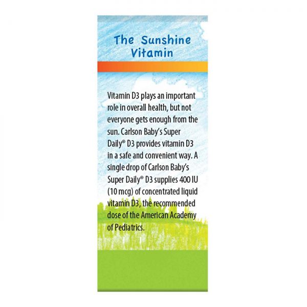Comprar Carlson Labs, Baby Super Daily Vitamina D3 400 IU - 10.3 ml - Imagem 4