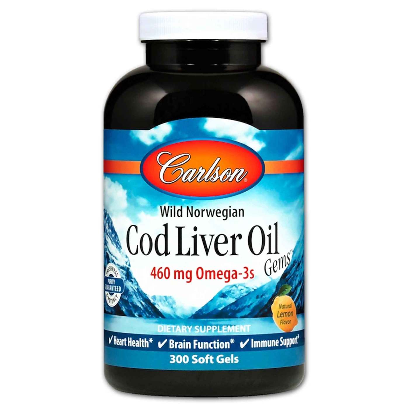 Comprar Carlson Labs, Óleo de Fígado de Bacalhau 1,000 mg, Limão Suave - 300 Cápsulas em Gel