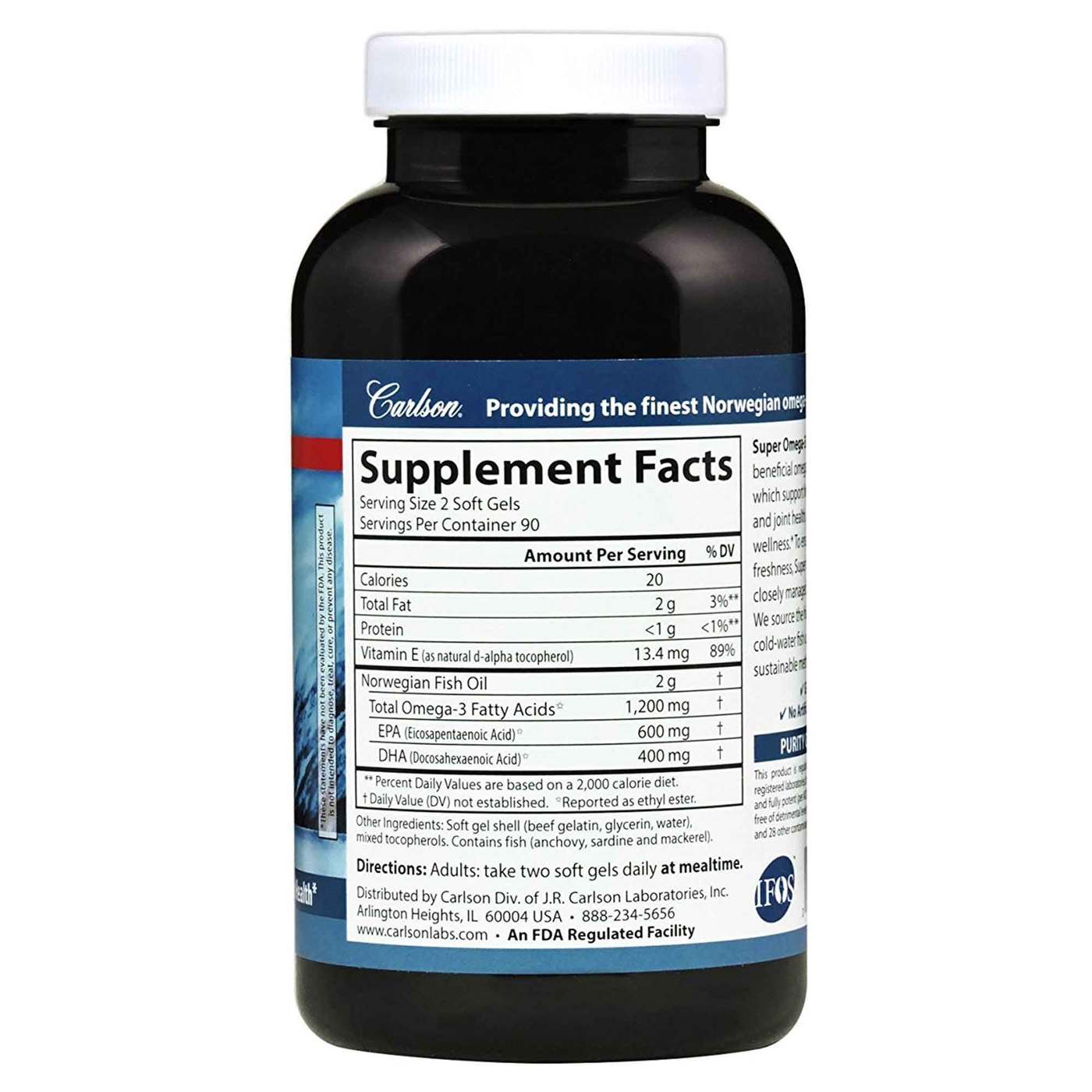 Comprar Carlson Labs Super Ómega-3 Gems - 1,200 mg - 180 Cápsulas em Gel - Imagem 2