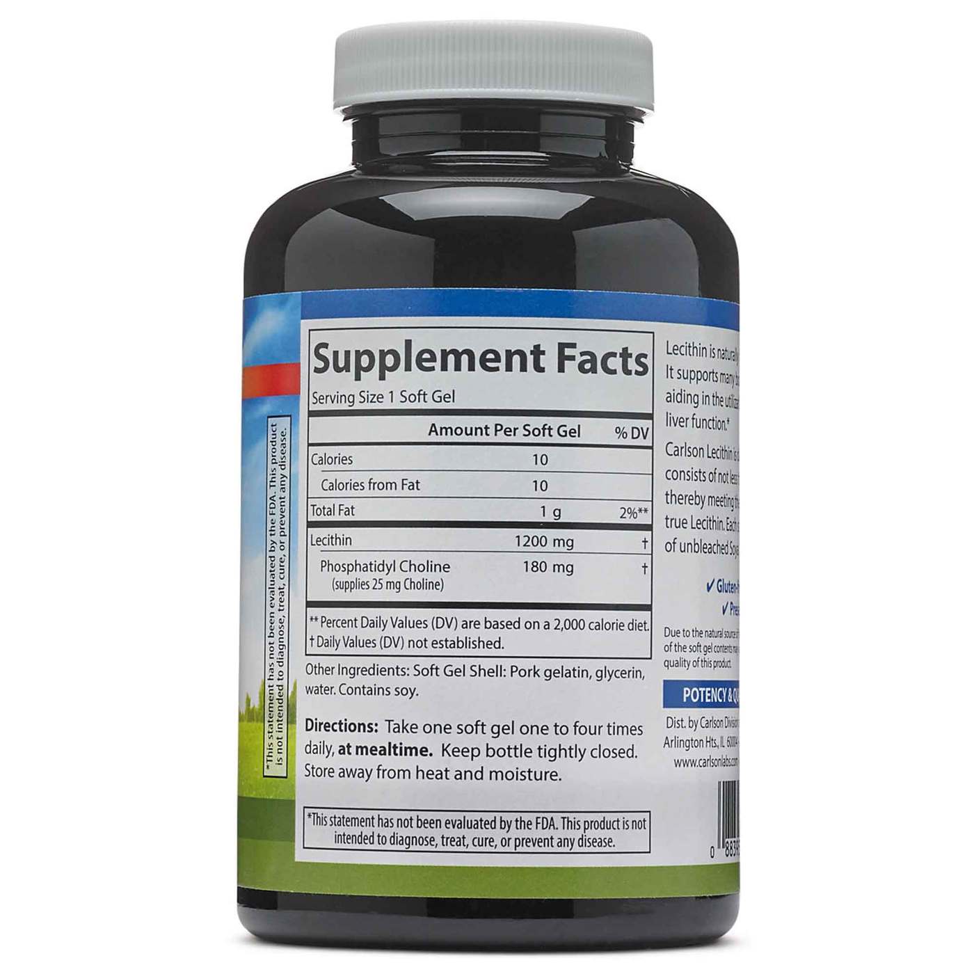 Comprar Carlson Labs, Lecitina 1,200 mg - 100 Cápsulas em Gel - Imagem 2