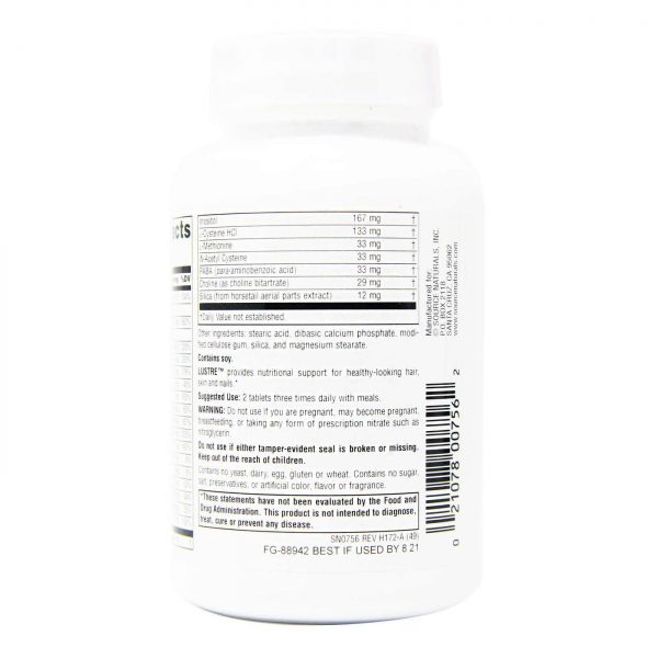 Comprar Source Naturals, Lustre™ Fórmula para Cabelo Unhas Pele - 90 Tabletes - Imagem 4