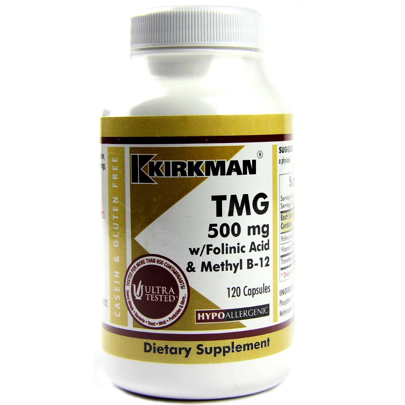 Comprar Kirkman Labs, TMG com Ãcido FolÃnico e Methyl B12 - 120 Cápsulas Vegetarianas