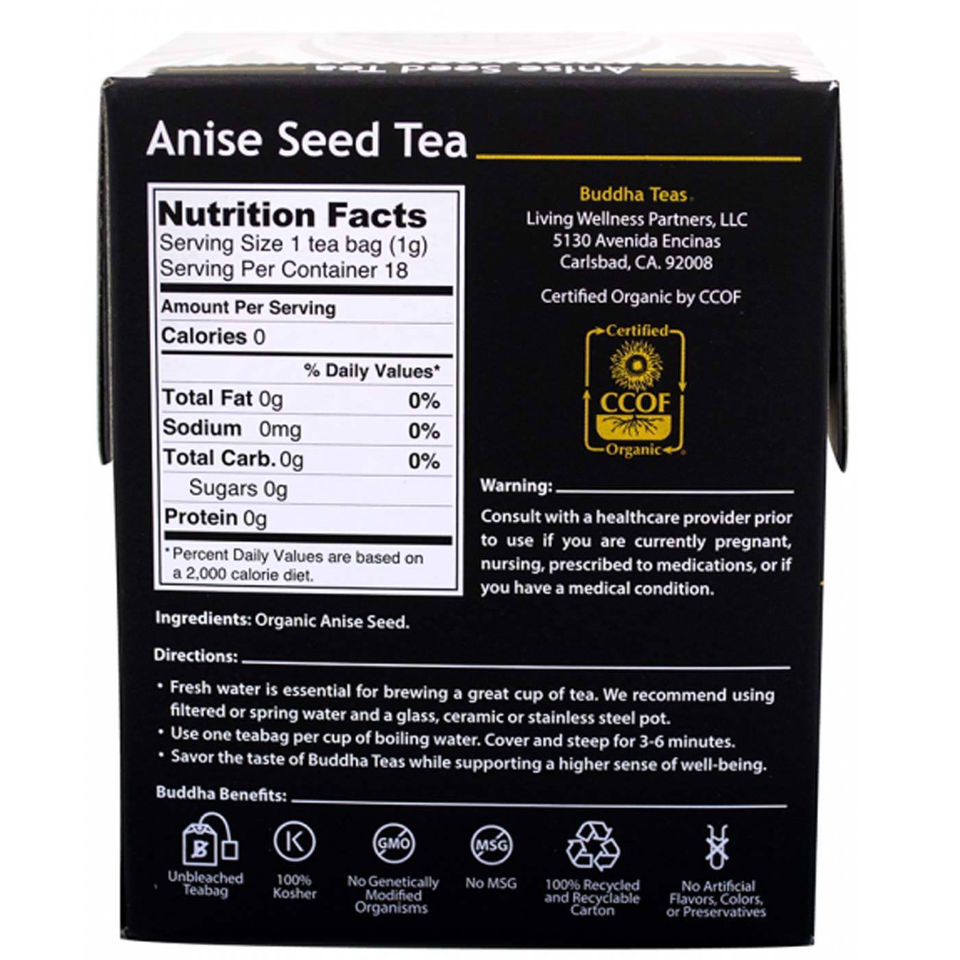 Comprar Buddha Teas, Chá de Sementes de Anis - 18 Saquinhos de Chá - Imagem 2