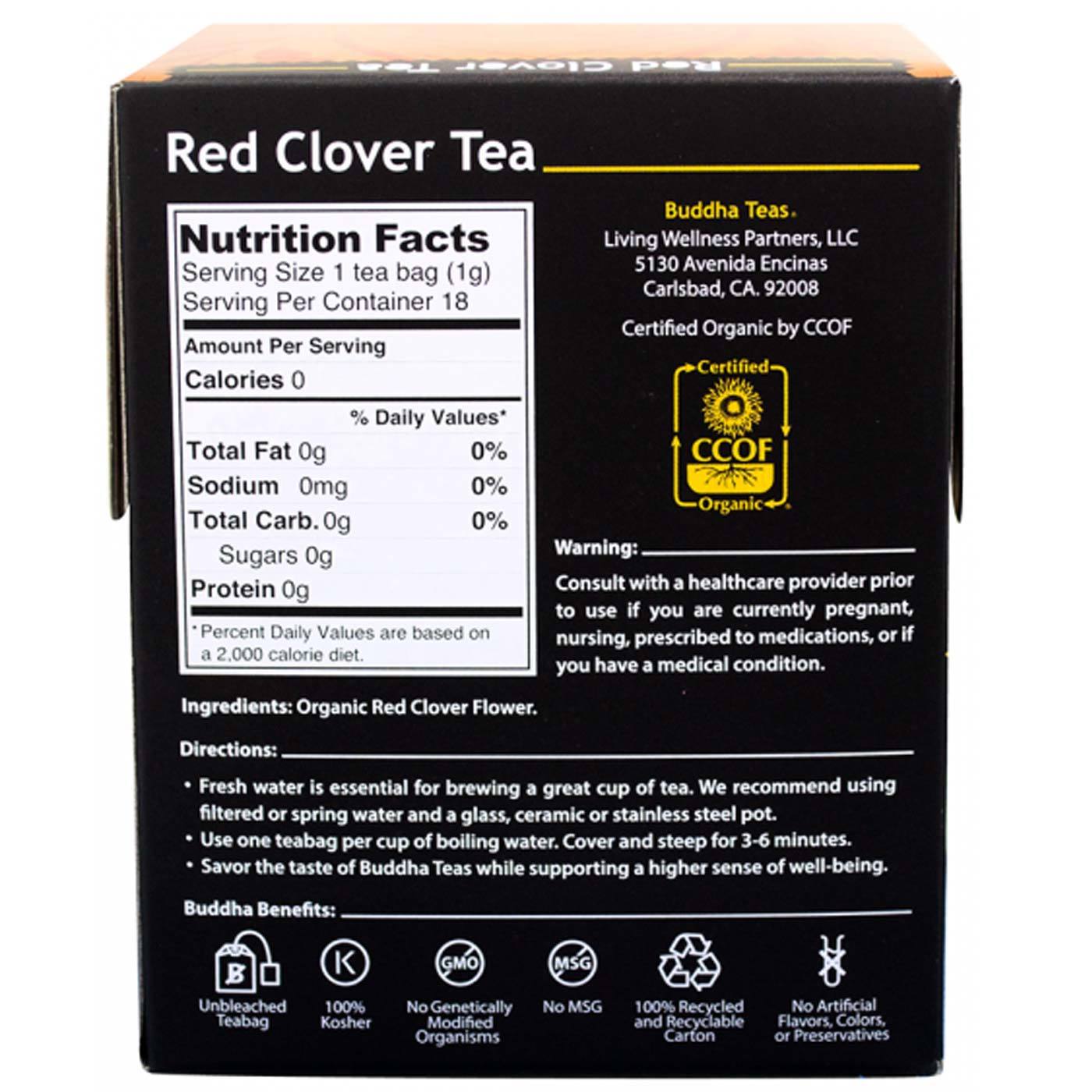 Comprar Buddha Teas, Chá de Trevo Vermelho - 18 saquinhos - Imagem 2