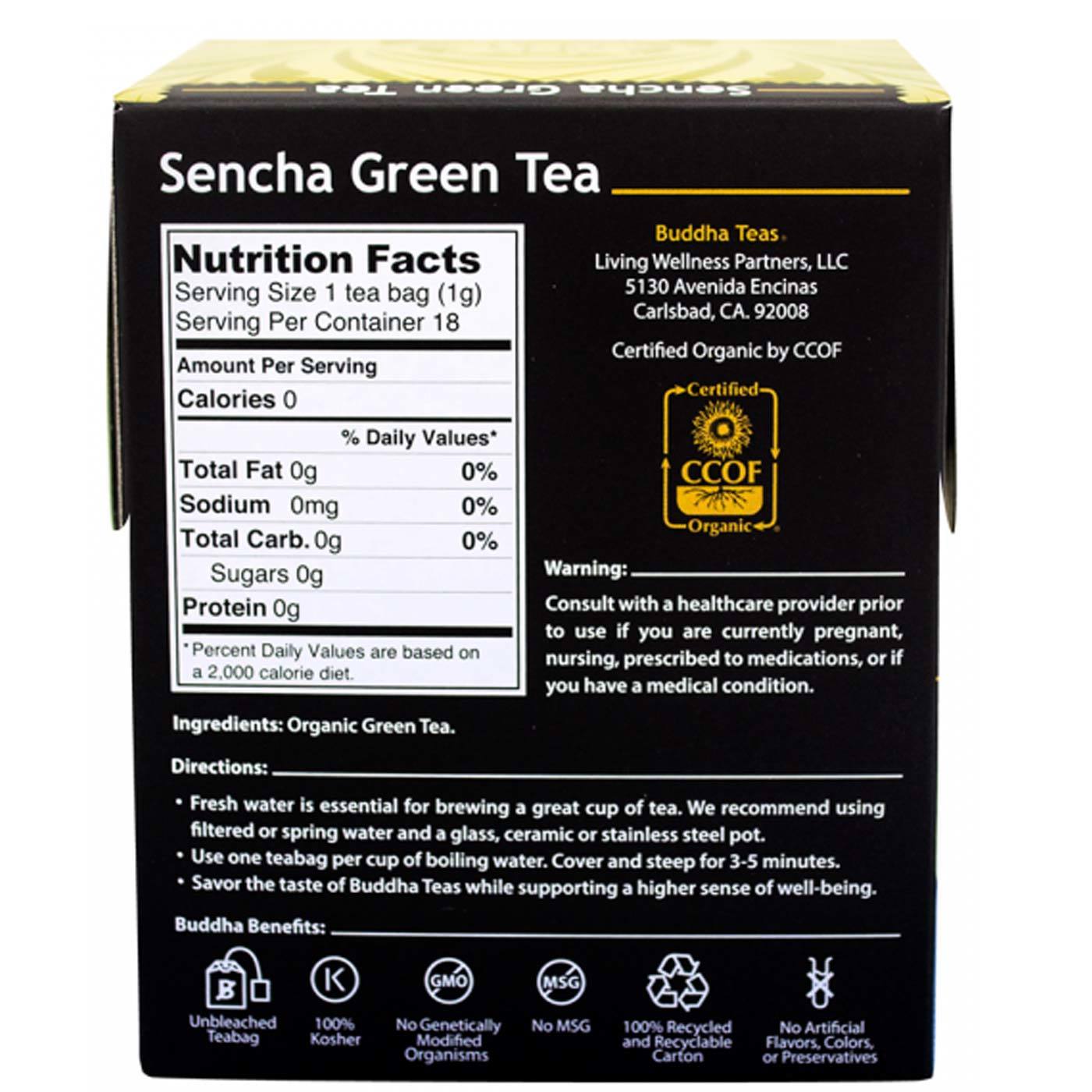 Comprar Buddha Teas, Chá Verde Sencha - 18 Saquinhos de Chá - Imagem 2