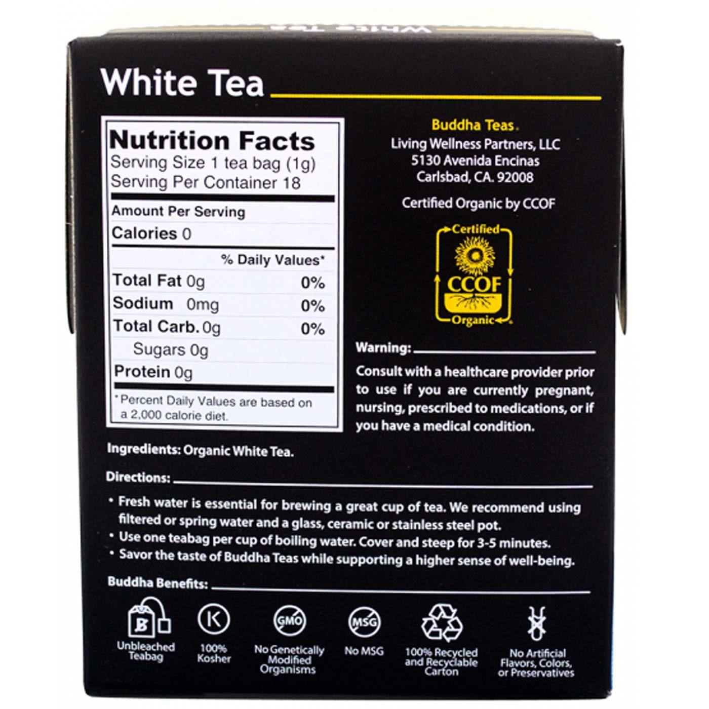 Comprar Buddha Teas, Chá Branco Puro - 18 Saquinhos de Chá - Imagem 2