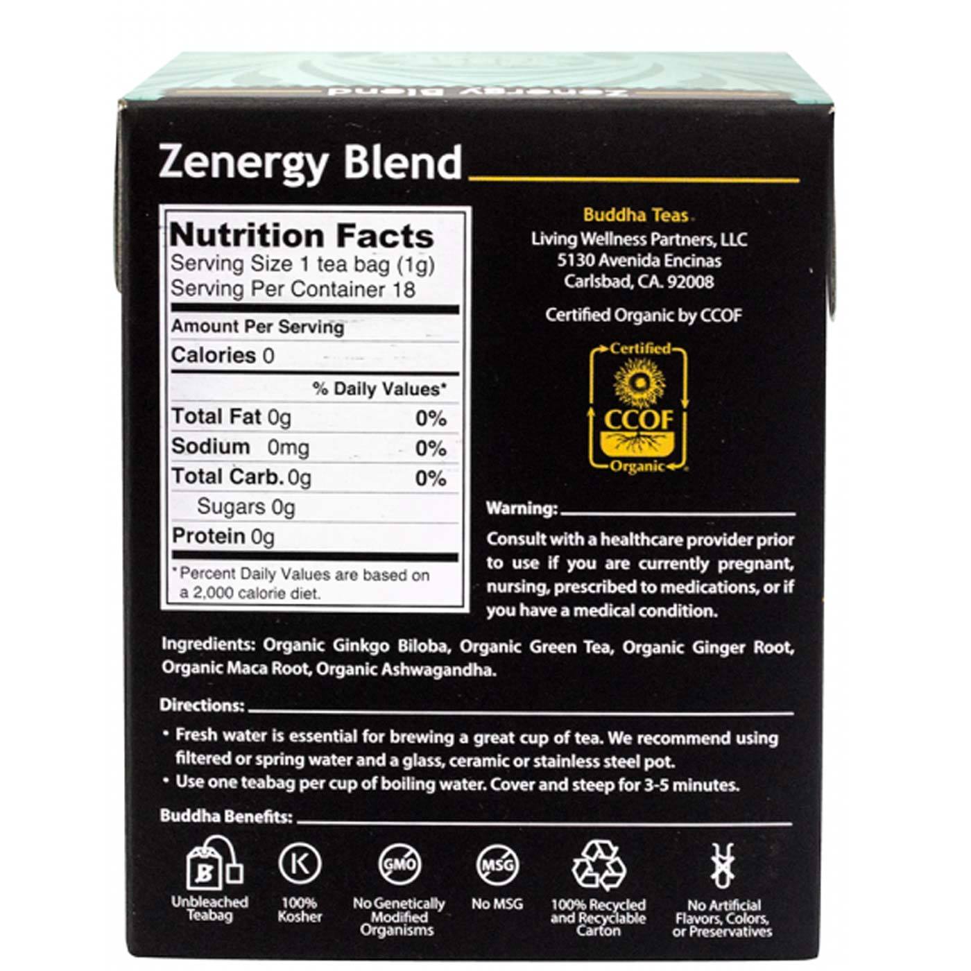 Comprar Buddha Teas, Mistura Zenergy - 18 Saquinhos de Chá - Imagem 2