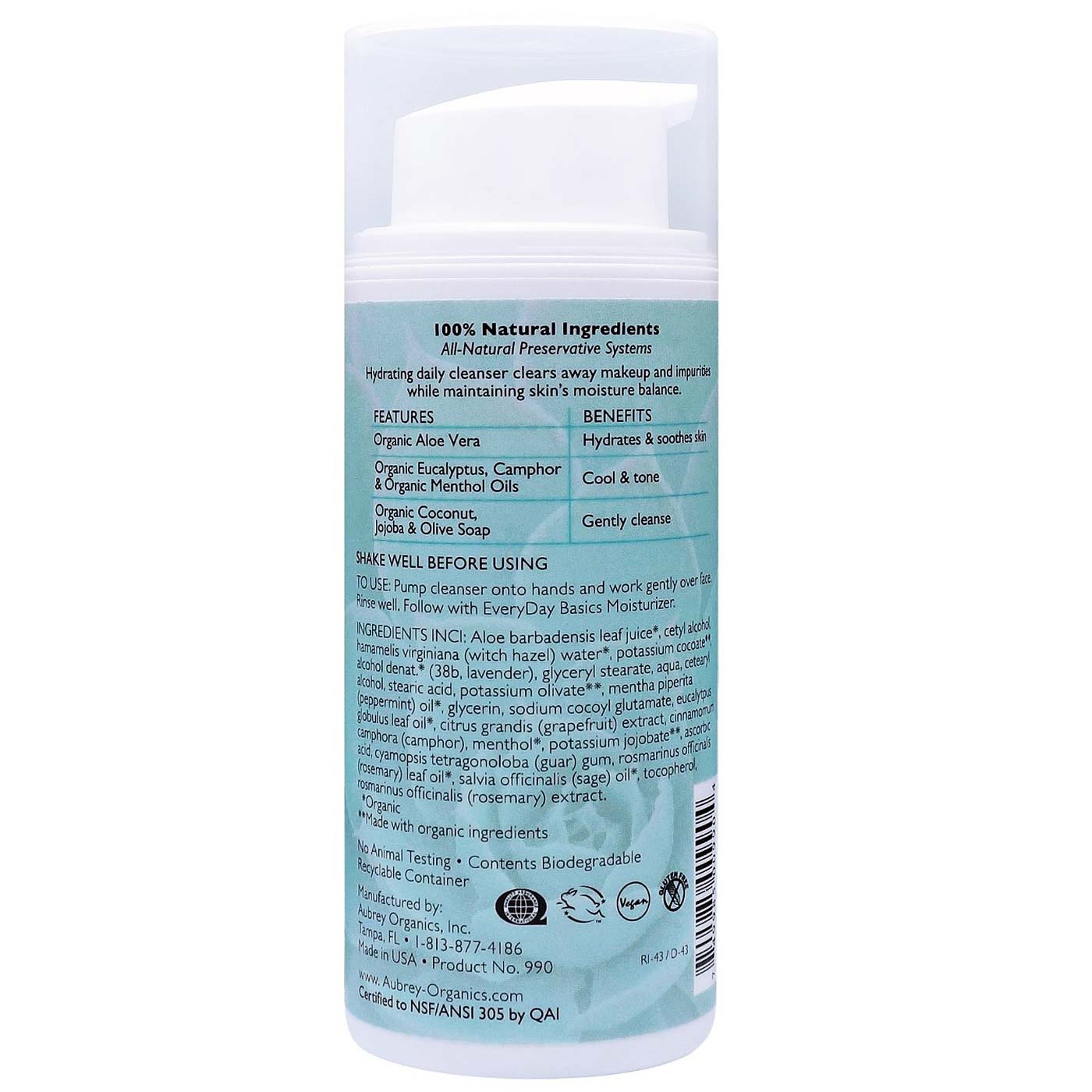 Comprar Aubrey Orgânicos EveryDay Basics Cleansing Cream, Pele normal / seca - 3.4 oz - Imagem 2
