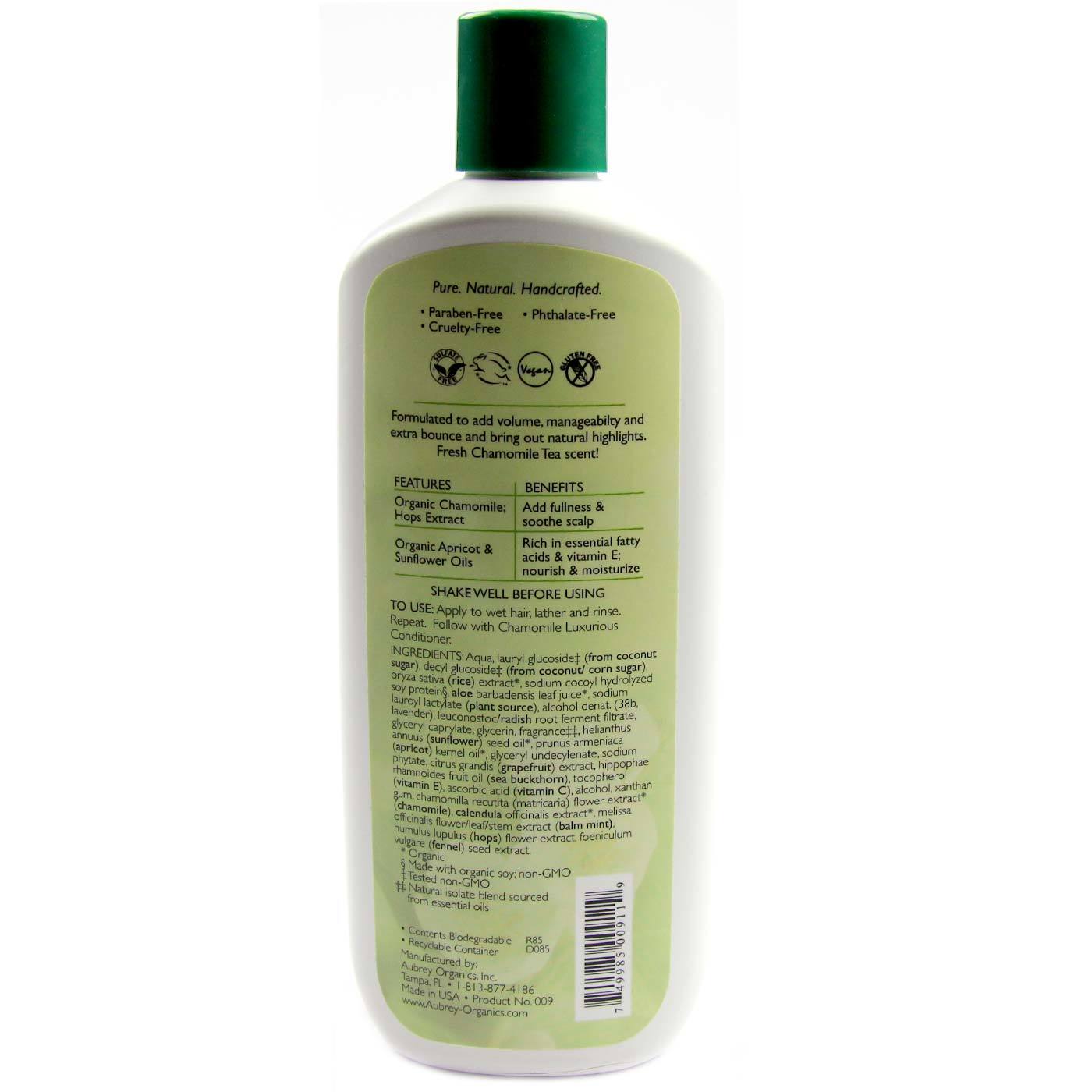 Comprar Aubrey Orgânicos Xampu, Volume - Chamomile Luxurious - 11 oz - Imagem 2