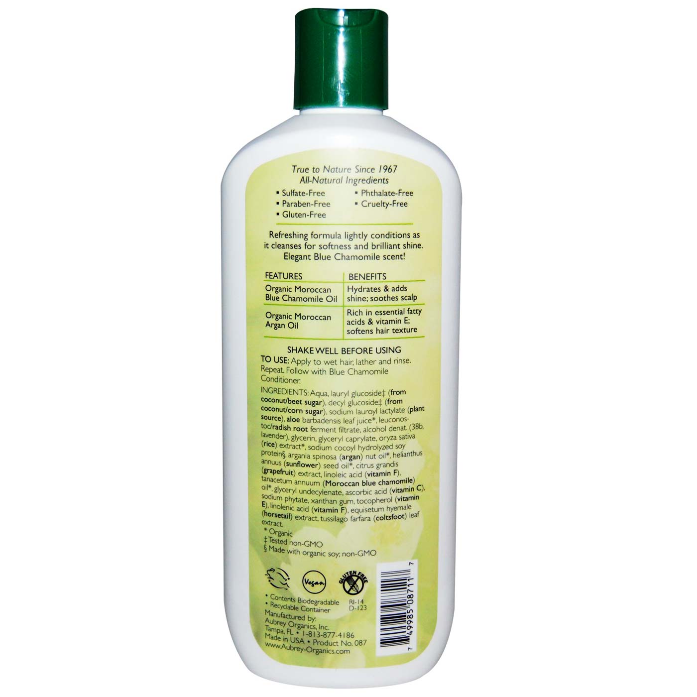 Comprar Aubrey Orgânicos Xampu, Brilho - Blue Chamomile - 16 oz - Imagem 2