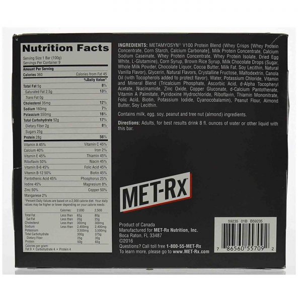 Comprar MET-Rx, Barras Colossais Big 100 - Lasca de Chocolate - 9 Barras - Imagem 5