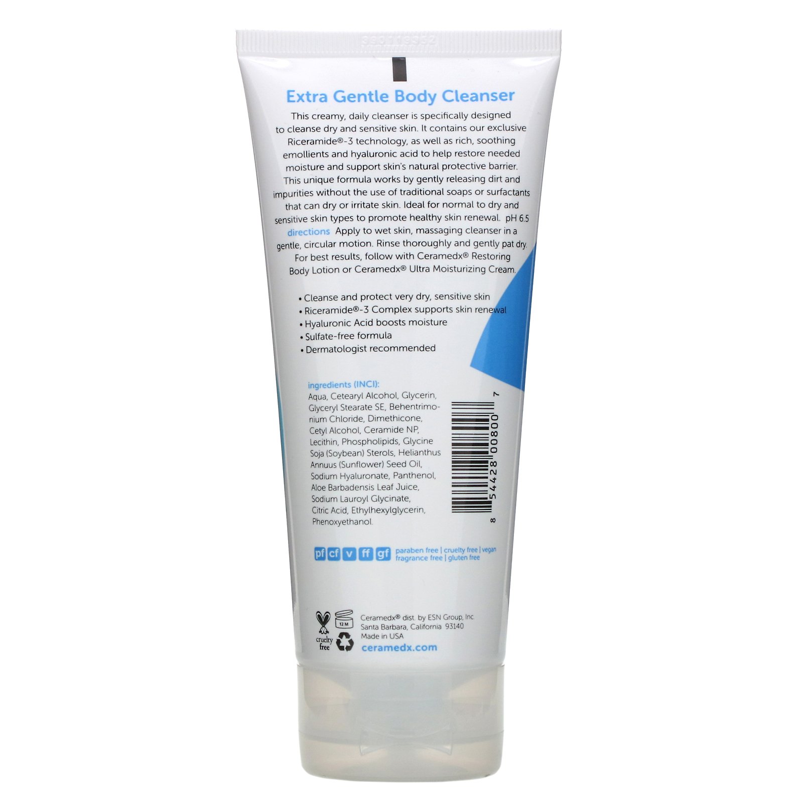 Comprar Ceramedx, Extra Gentle Body Cleanser, Fragrance Free, 6 fl oz (177 ml) - Imagem 2