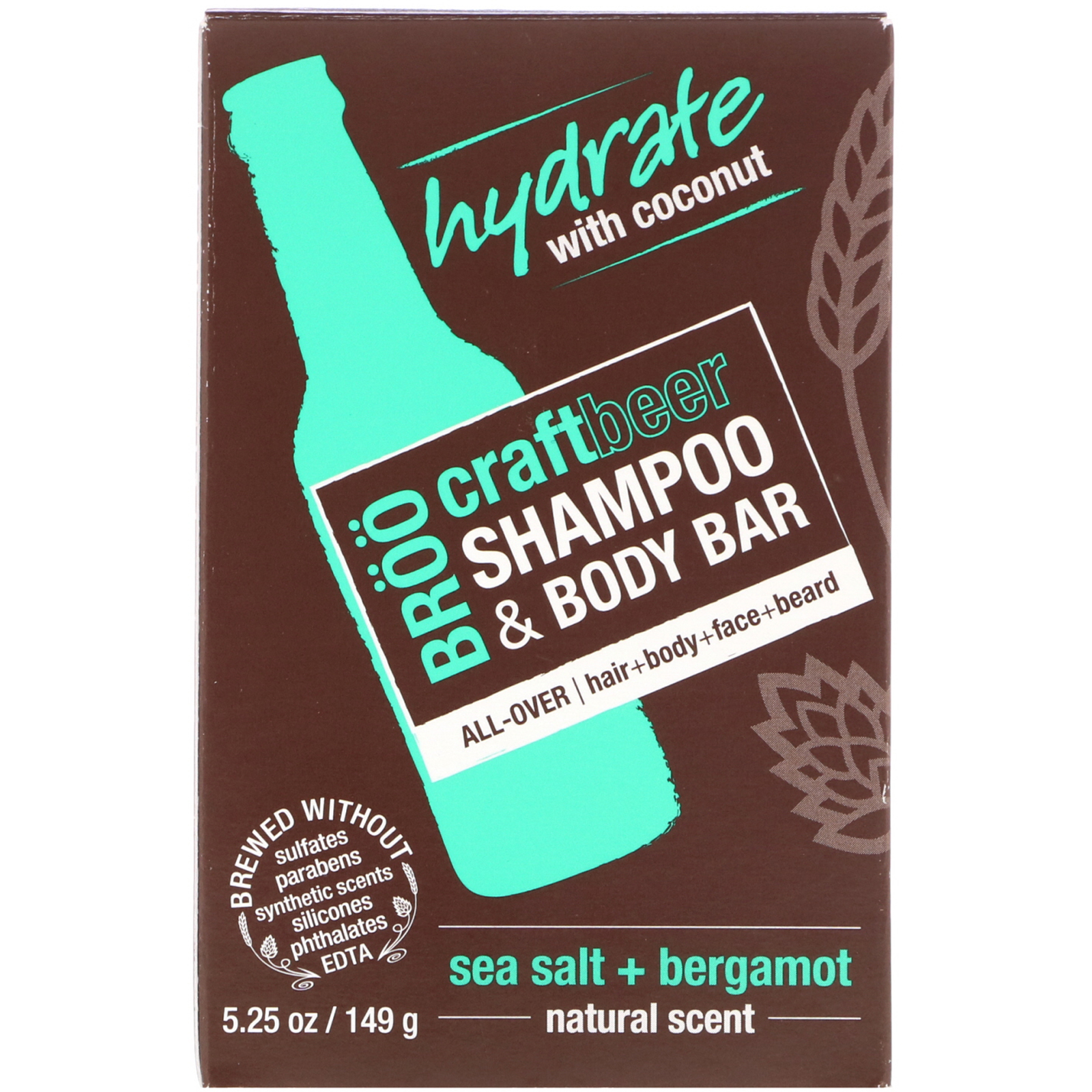 Comprar BRöö, Shampoo de Cerveja Artesanal em Barra, Sal Marinho e Bergamota, 149 g