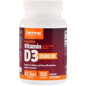 Comprar Jarrow Formulas, Vitamina D3, Colecalciferol, 2.500 UI, 100 Cápsulas Softgel