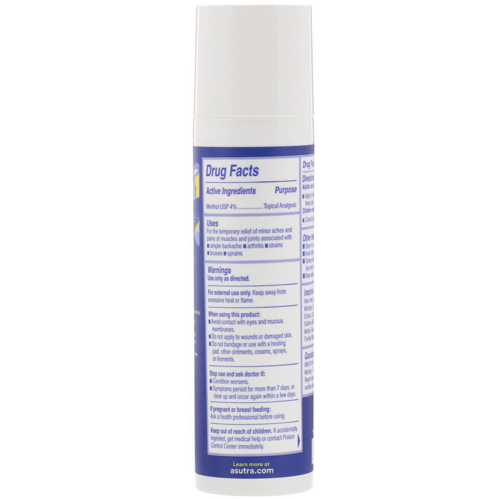 Comprar Asutra, Ease Your Pain, Temporary Pain Relief Cream, 3 oz (85 g) - Imagem 2