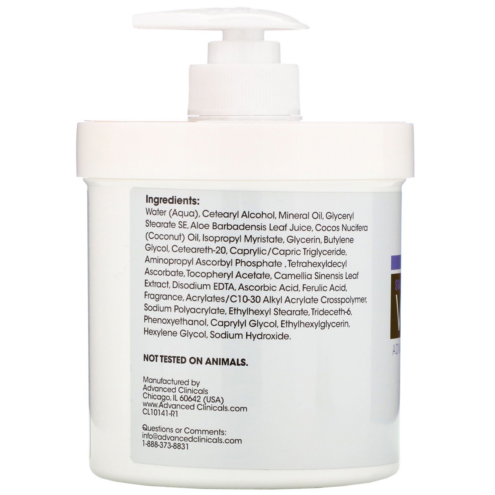 Comprar Advanced Clinicals, Vitamina C, Creme Clareador Avançado, 454 g (16 oz) - Imagem 2