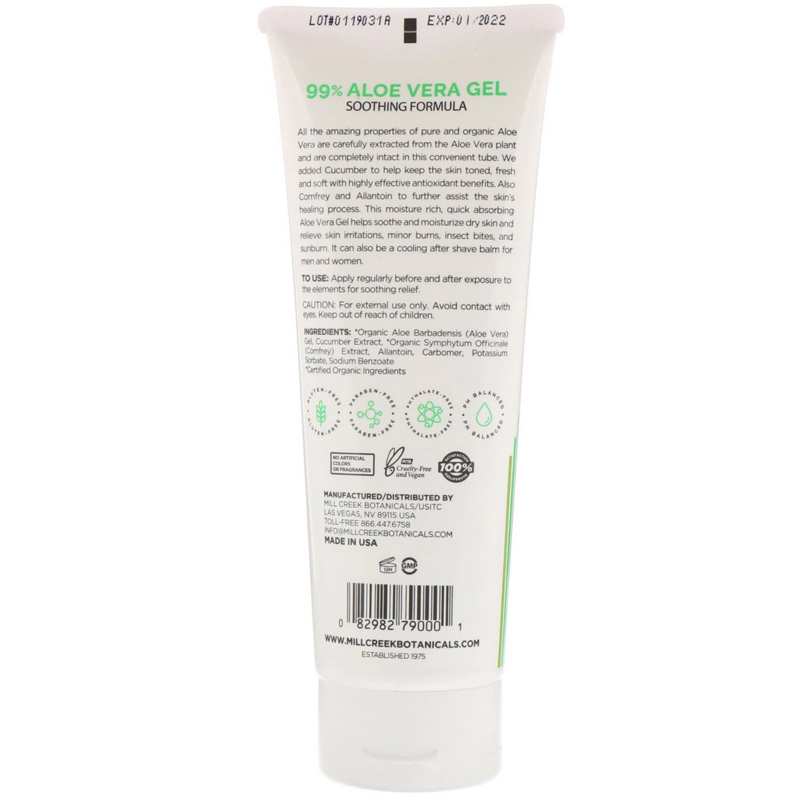 Comprar Mill Creek Botanicals, Gel Calmante 99% Aloe Vera, 236 ml (8 fl oz) - Imagem 2