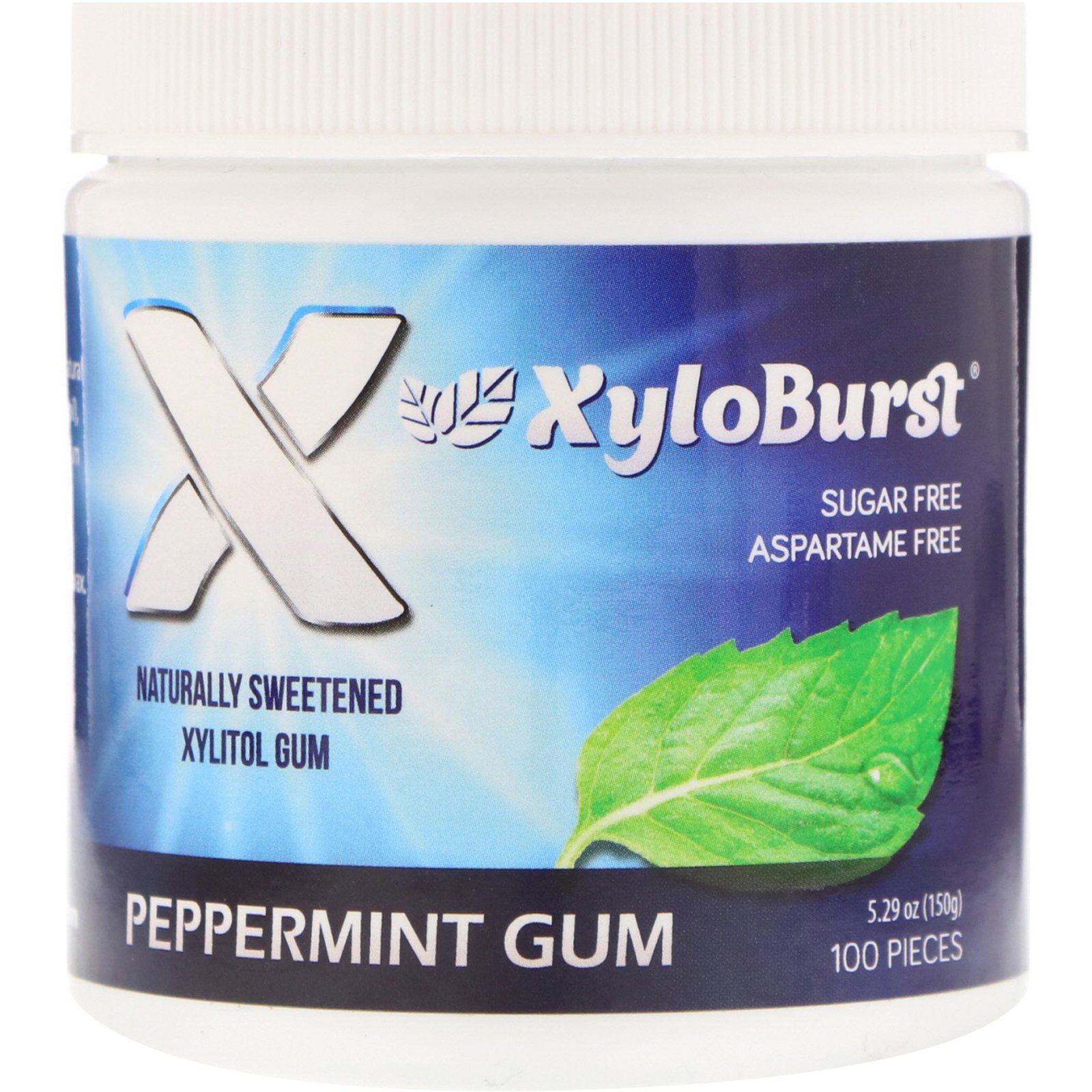 Comprar Xyloburst, Goma de Mascar com Xilitol, Hortelã, 5,29 oz (150 g), 100 Gomas