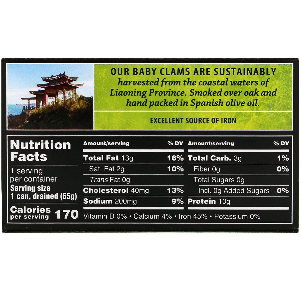 Comprar Crown Prince Natural, Smoked Baby Clams in Olive Oil, 3 oz (85 g) - Imagem 2