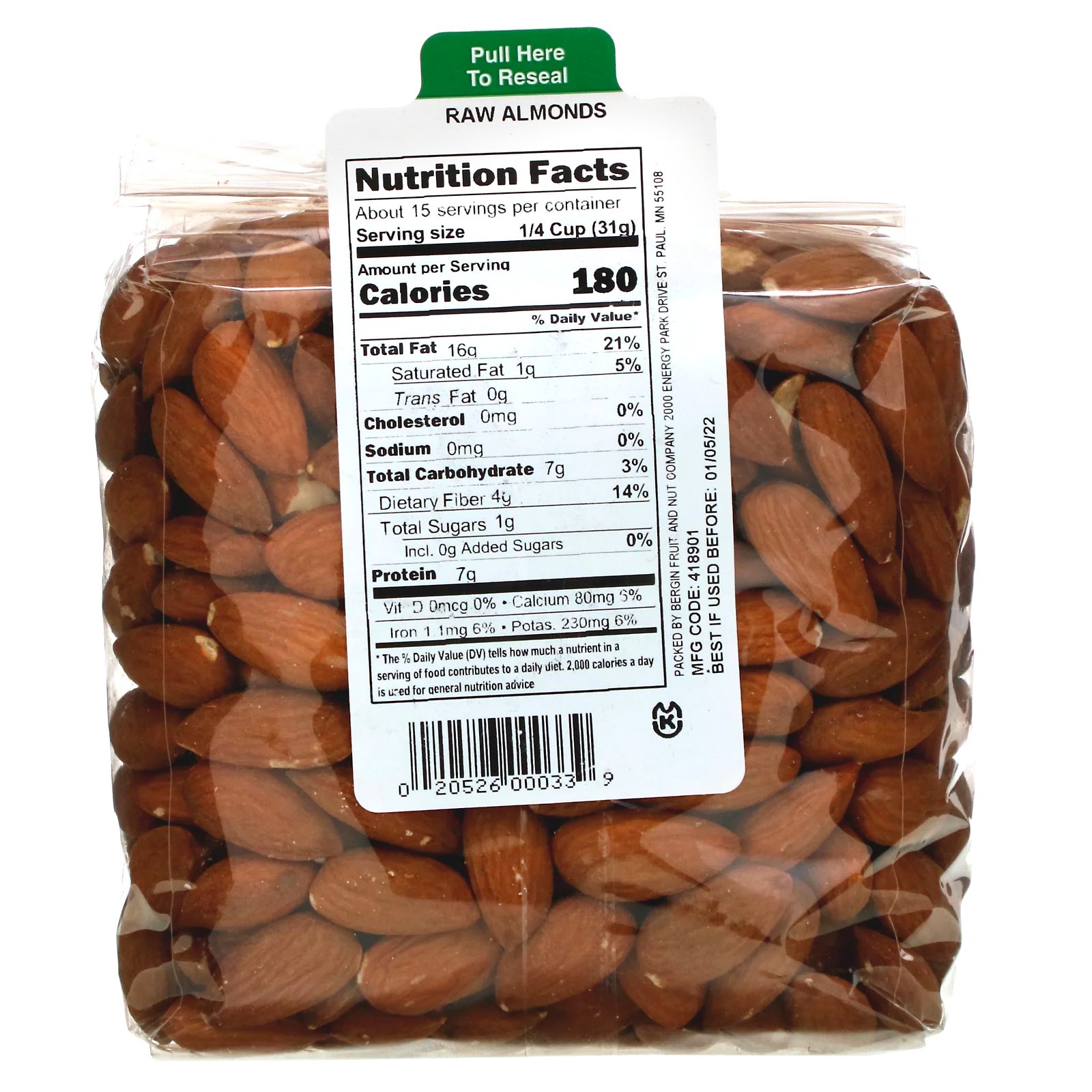 Comprar Bergin Fruit and Nut Company, Amêndoas cruas, 16 oz (454 g) - Imagem 2