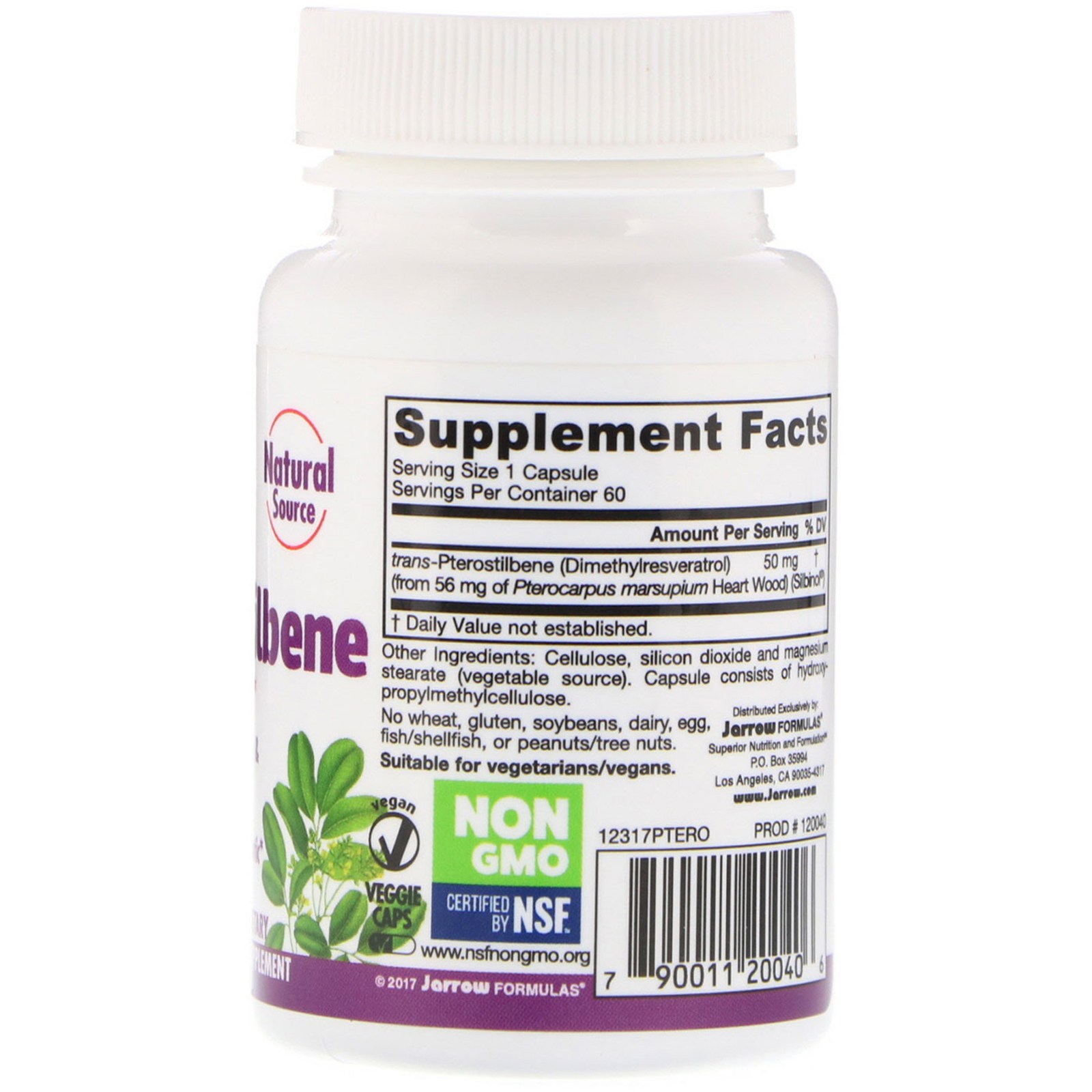 Comprar Jarrow Formulas, Trans-Pterostilbeno, 50 mg, 60 Cápsulas Vegetais - Imagem 2